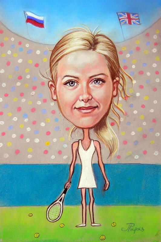  Poster featuring the pastel Maria Sharapova by Dimitris Papadakis