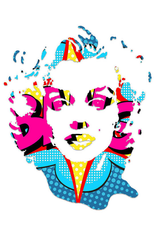 Pop Art Paintings Mixed Media Mixed Media Poster featuring the mixed media Marilyn Monroe Number 6 by Marvin Blaine
