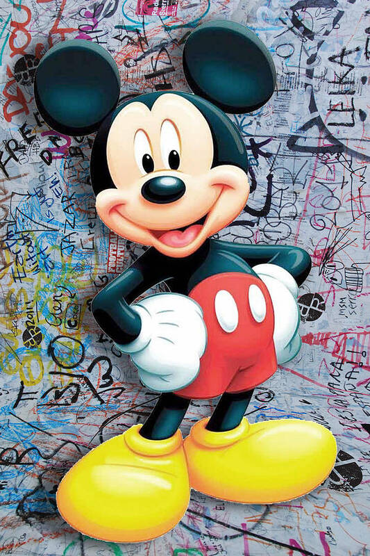 Mickey Mouse Poster featuring the painting Mickey Mouse Pop Art Graffiti 8 by Tony Rubino