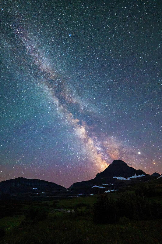 Milky Way Poster featuring the photograph Milky Way over Glacier National Park by Robert Miller