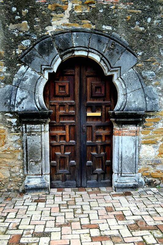 Church Door Photograph Poster featuring the photograph Mission Espada Door by Expressions By Stephanie