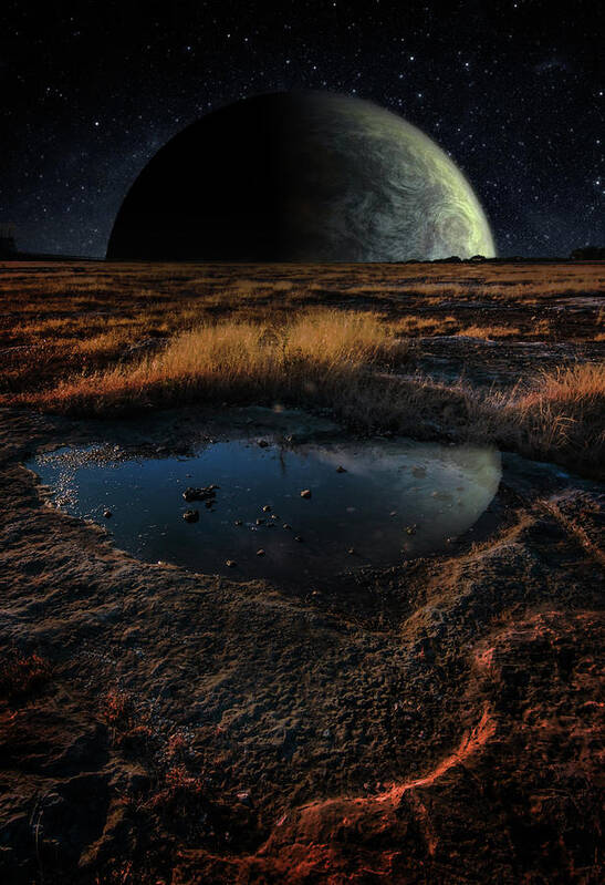 Composite Poster featuring the photograph Moonrise on the Ugarit Plain by Jim Painter