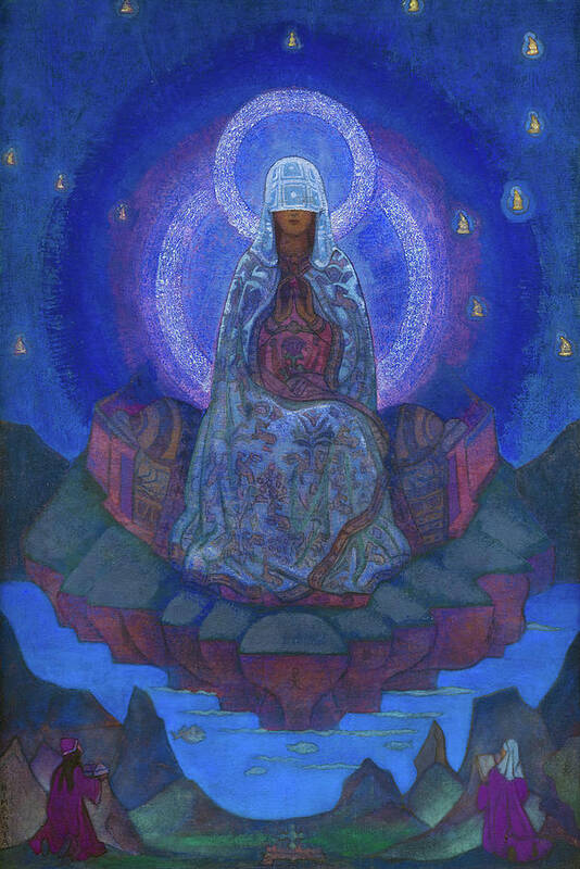 Nicholas Roerich Poster featuring the painting Mother of the World, 1937 by Nicholas Roerich