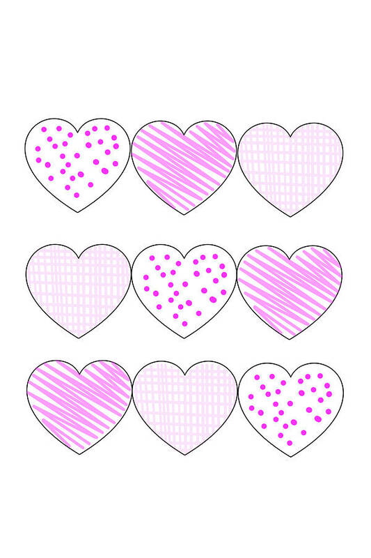 Heart Poster featuring the digital art My Pink Hearts by Moira Law
