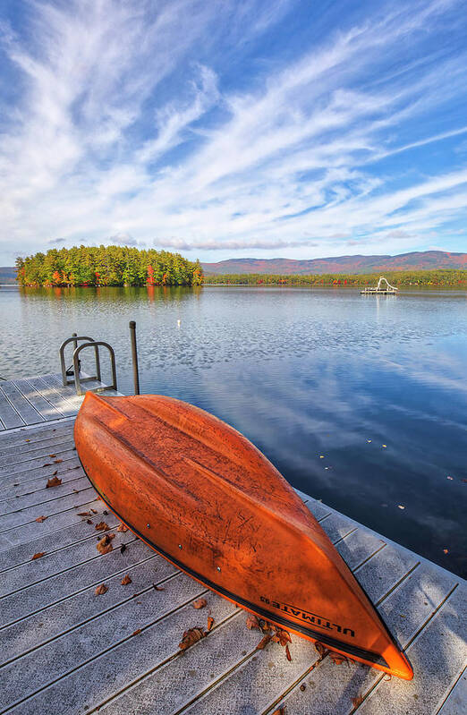 Squam Lake Poster featuring the photograph New Hampshire Fall Colors at Squam Lake by Juergen Roth