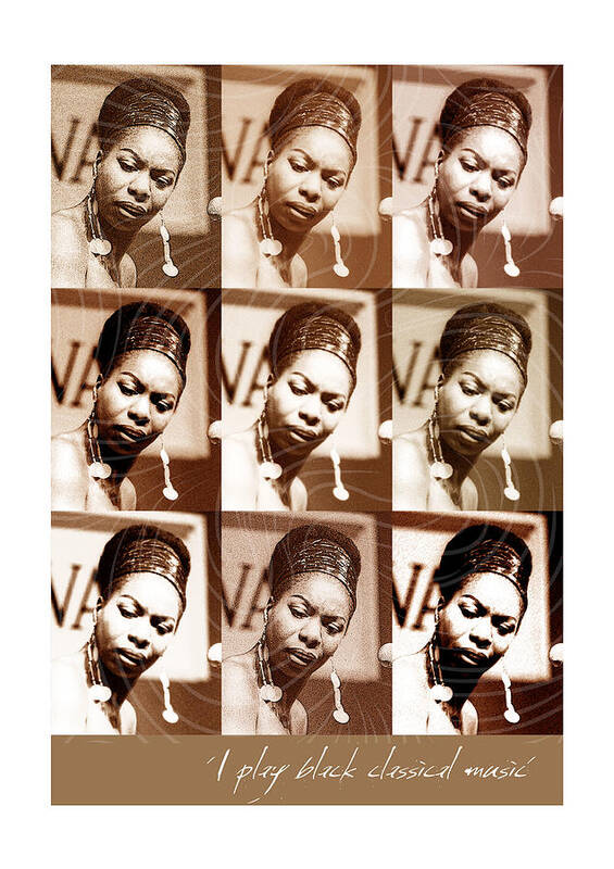 Nina Simone Poster featuring the digital art Nina Simone - Music Heroes Series by Movie Poster Boy