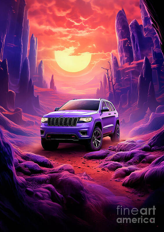Vehicles Poster featuring the drawing No01199 Jeep Grand Cherokee by Clark Leffler