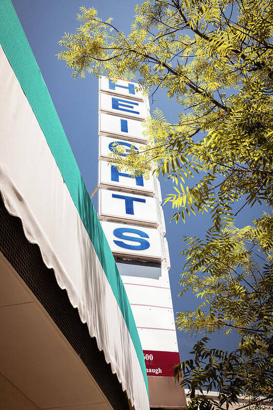Little Rock Poster featuring the photograph Nostalgic Echoes Of The Heights Theatre Sign - Little Rock by Gregory Ballos