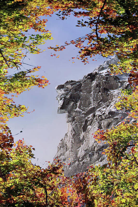 Old Poster featuring the photograph Old Man of the Mountain by White Mountain Images