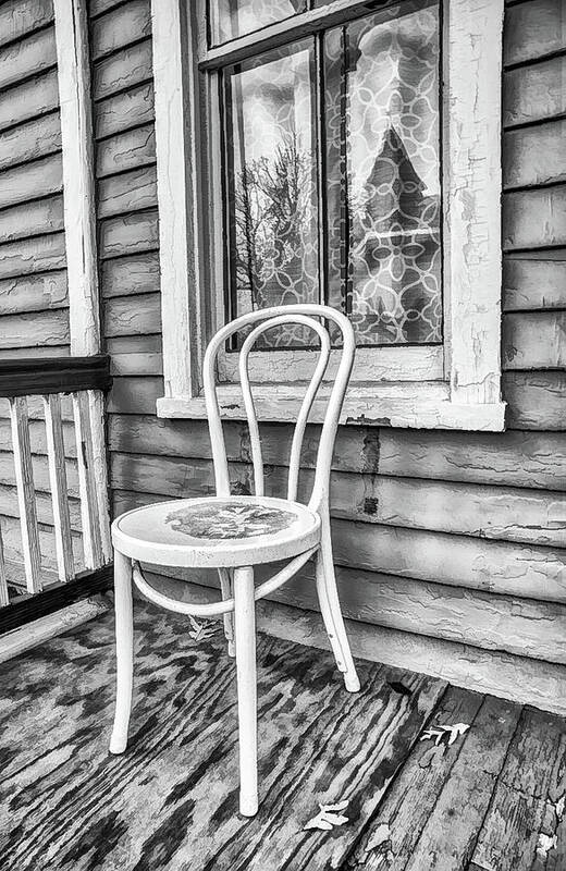 Ocean Grove Poster featuring the photograph Old Porch In Autumn 2 by Gary Slawsky