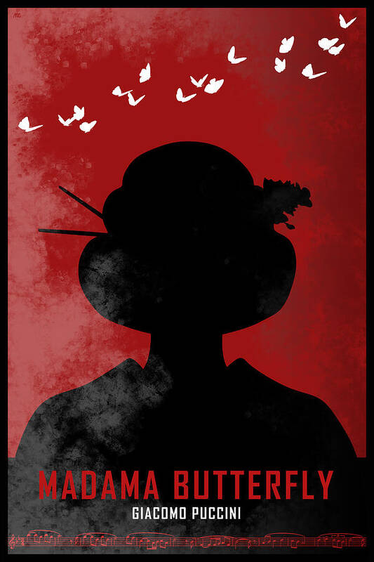 Opera Poster featuring the digital art Opera poster - Madama Butterfly by Giacomo Puccini by Moira Risen