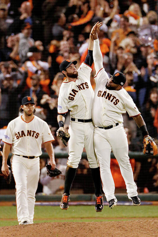 San Francisco Poster featuring the photograph Pablo Sandoval and Brandon Belt by Thearon W. Henderson