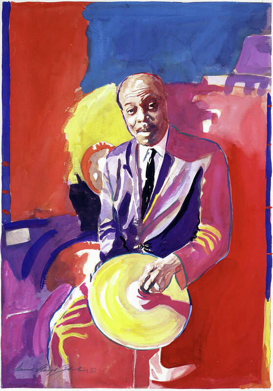 Jazz Poster featuring the painting Papa Jo Jones by David Lloyd Glover