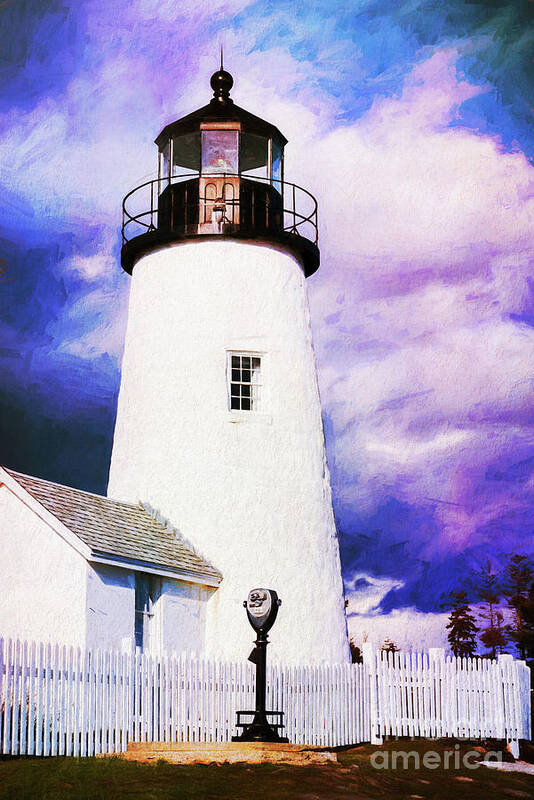 Pemaquid Point Poster featuring the photograph Pemaquid Point Lighthouse Painterly by Anita Pollak