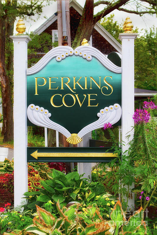 Color Image Photographs Poster featuring the photograph Perkins Cove Sign by Jerry Fornarotto