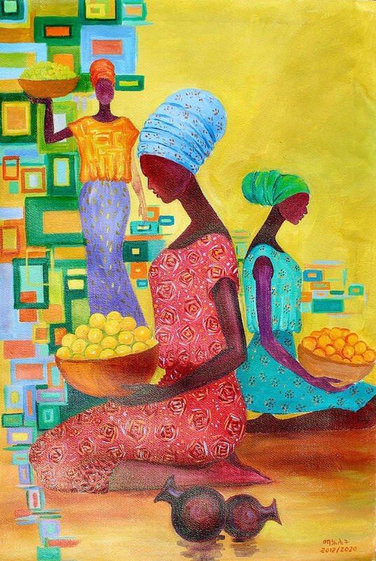 Africa Poster featuring the painting Please Receive by Mahlet