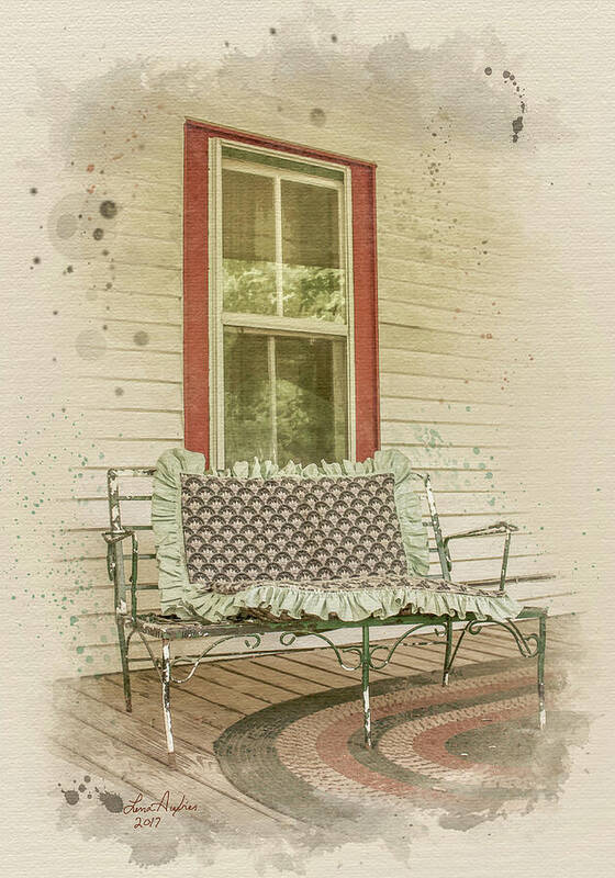 Chair Poster featuring the digital art Porch Chair by Lena Auxier