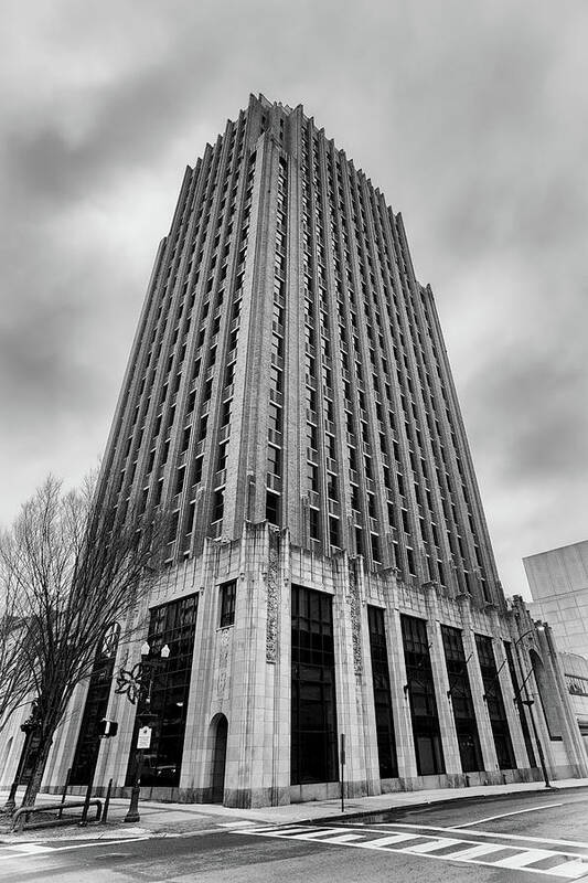 Ppl Poster featuring the photograph PPL Corporate Building in Allentown - High Key Black and White by Jason Fink