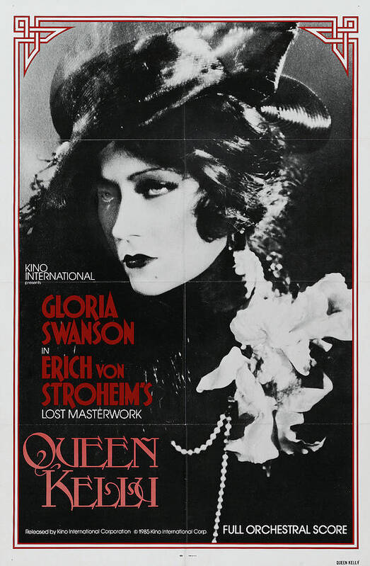 Queen Poster featuring the mixed media ''Queen Kelly'', with Gloria Swanson and Erich Von Stroheim, 1928 by Movie World Posters