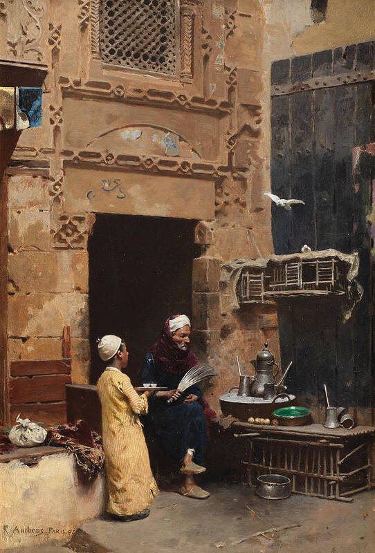 Raphael Von Ambros (austrian Poster featuring the painting RAPHAEL VON AMBROS The Merchant by Artistic Rifki