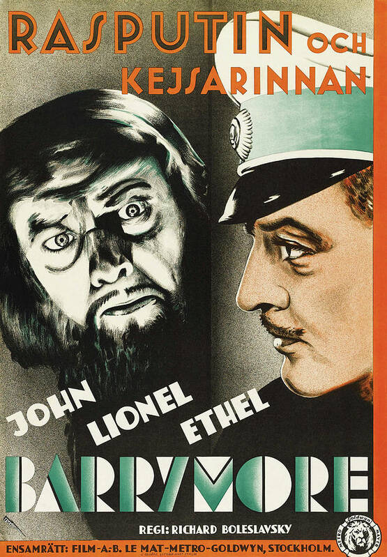 Rasputin Poster featuring the mixed media ''Rasputin and the Empress'', with John Barrymore, 1932 by Movie World Posters