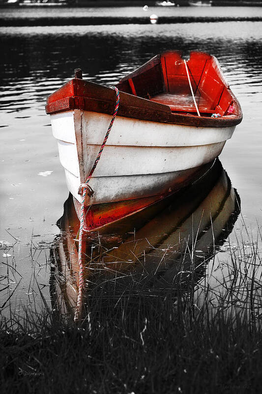 Red Boat Poster featuring the photograph Red Boat by Darius Aniunas