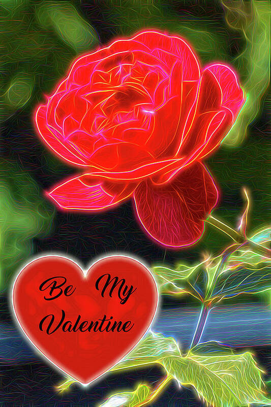 Rose Poster featuring the digital art Red Rose 3 by LGP Imagery