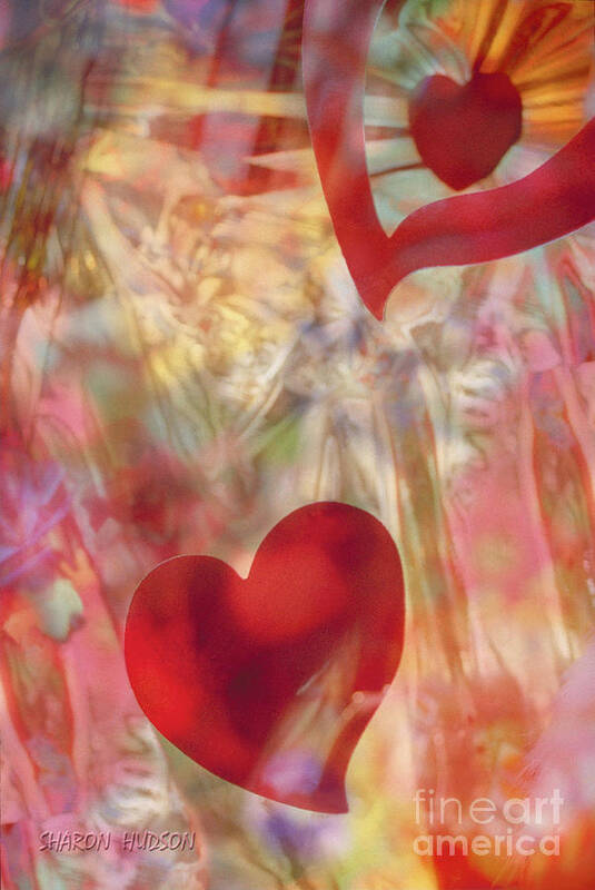 Romantic Poster featuring the painting romantic hearts - Heartsilk by Sharon Hudson