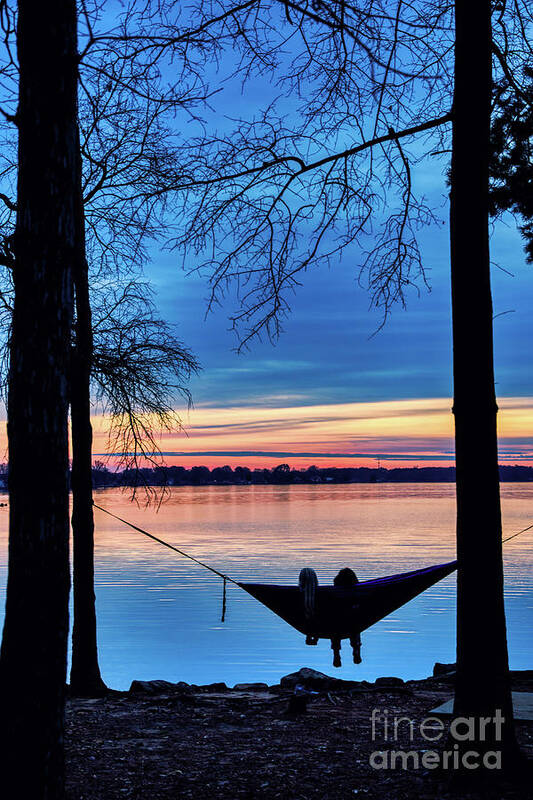 Lake Poster featuring the photograph Romantic Sunset at the Lake by Amy Dundon