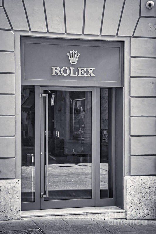 Rolex Poster featuring the photograph Rome Bw - Rolex Store in Piazza di Spagna by Stefano Senise