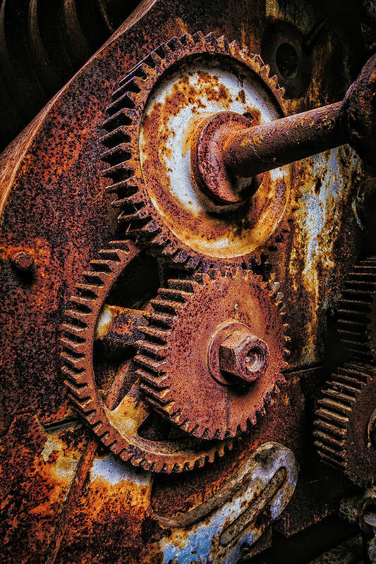 Antique Poster featuring the photograph Rusted Gears, Redstone. by Jeff Sinon