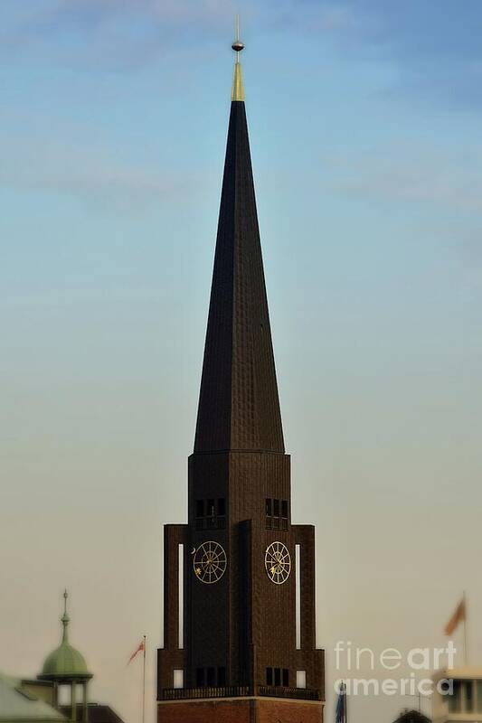 Hamburg Poster featuring the photograph Saint James Church Spire, Hamburg by Yvonne Johnstone