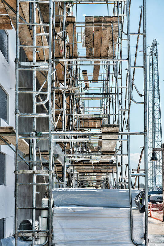 Scaffolding Color Poster featuring the photograph Scaffolding Color by Sharon Popek