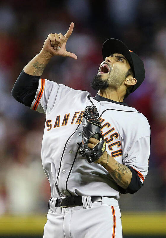 Relief Pitcher Poster featuring the photograph Sergio Romo by Christian Petersen