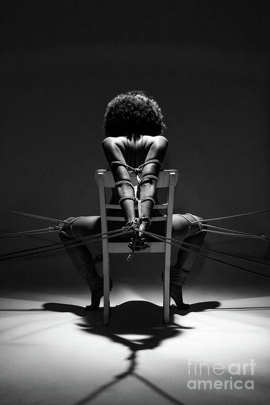 Hands tied with bondage rope behind her back, sitting on a chair Poster by  Performance Image Europe - Fine Art America