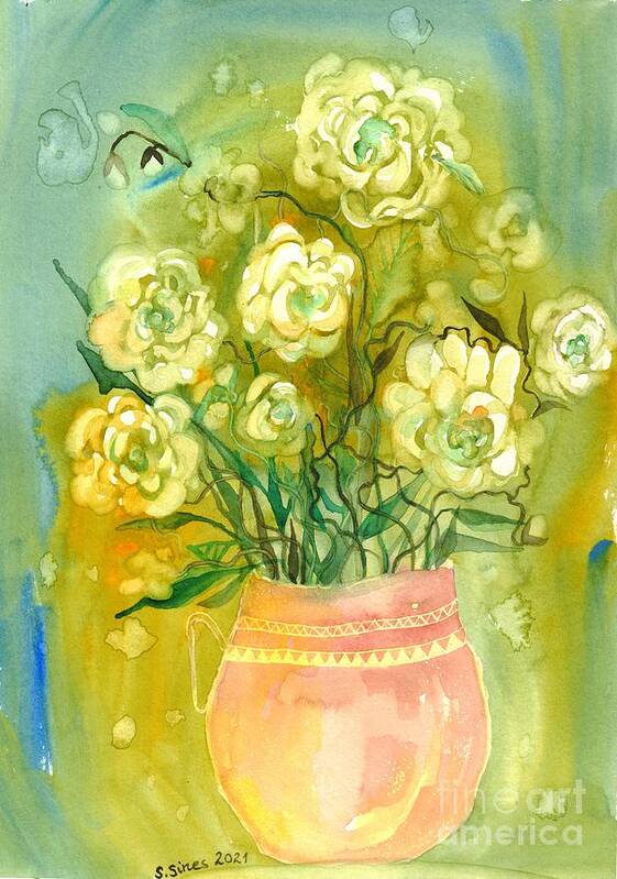 Shining Roses Poster featuring the painting Shining Roses by Suzann Sines