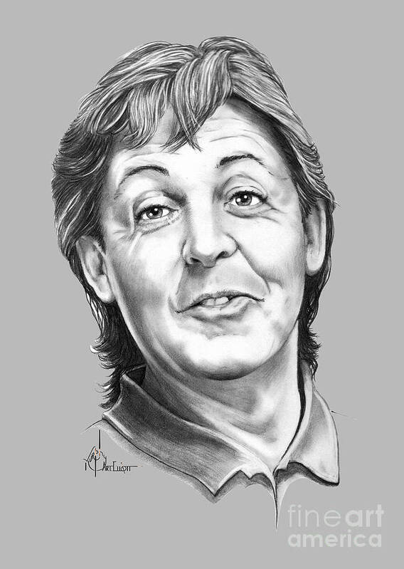 Paul Mccartney Poster featuring the drawing Sir Paul McCartney by Murphy Elliott