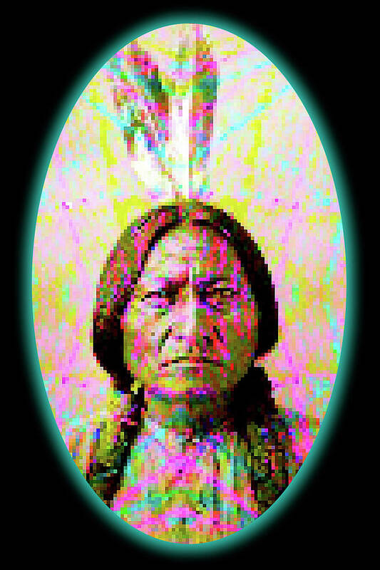 Wunderle Art Poster featuring the mixed media Sitting Bull Simulation V1B by Wunderle