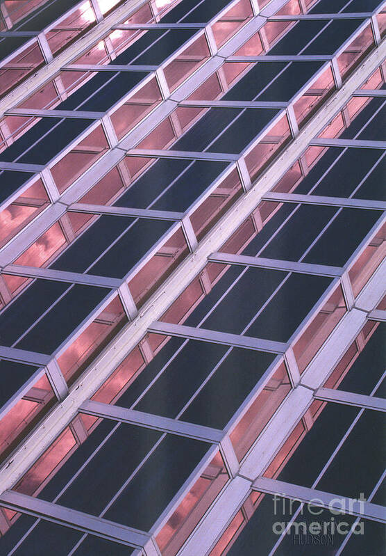 Cities Poster featuring the photograph abstract urban photography skyscrapers - Pink Flamingo Hotel by Sharon Hudson
