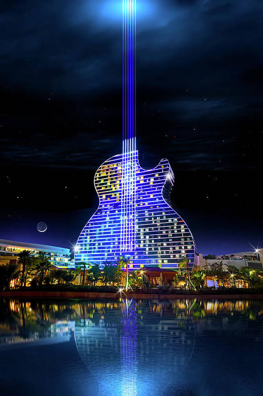 Hard Rock Hotel Poster featuring the photograph Space Guitar by Mark Andrew Thomas