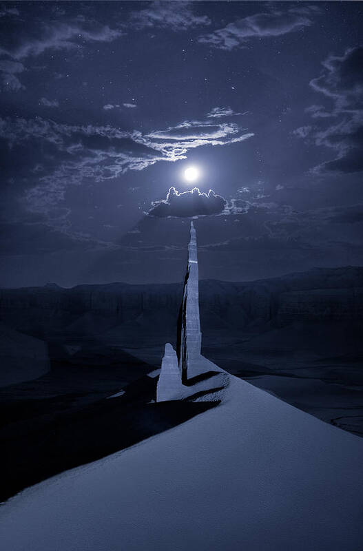 Utah Poster featuring the photograph Spire Moon by Dustin LeFevre