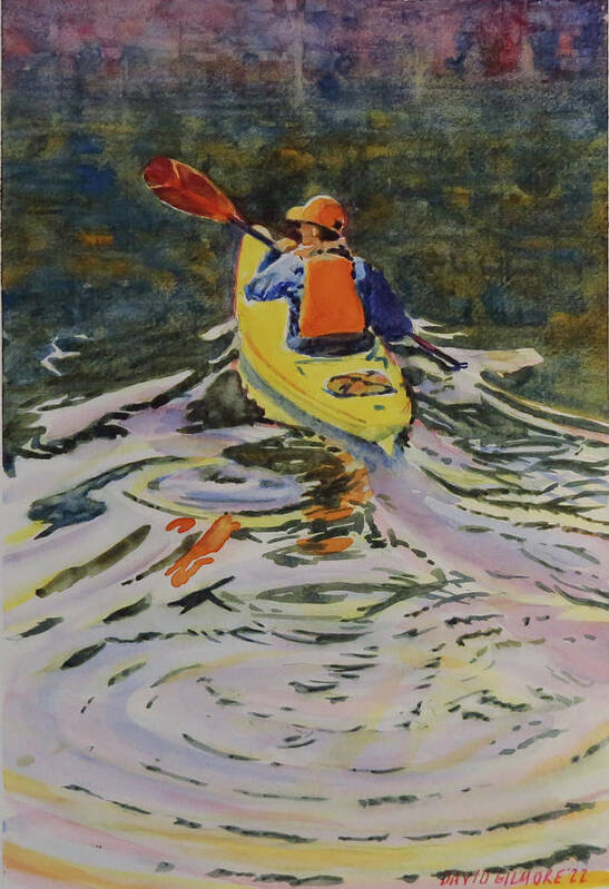 Spring Poster featuring the painting Spring Paddle on Parrott's Bay by David Gilmore