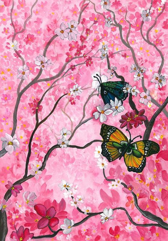 Spring Poster featuring the painting Springtime delight by Tara Krishna