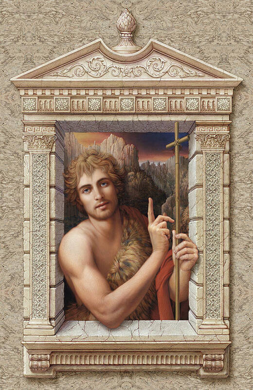 Christian Art Poster featuring the painting St. John the Baptist by Kurt Wenner