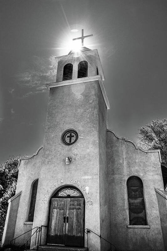  Poster featuring the photograph St Joseph's Church, Los Cerrillos, New Mexico by Santa Fe