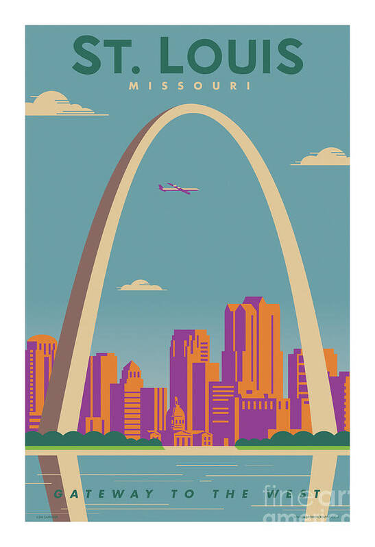 St. Louis Poster featuring the digital art St. Louis Poster - Vintage Travel by Jim Zahniser