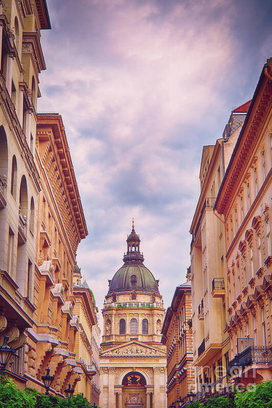 Basilica Poster featuring the photograph St. Stephen Basilica in Budapest on a beautiful day by Mendelex Photography