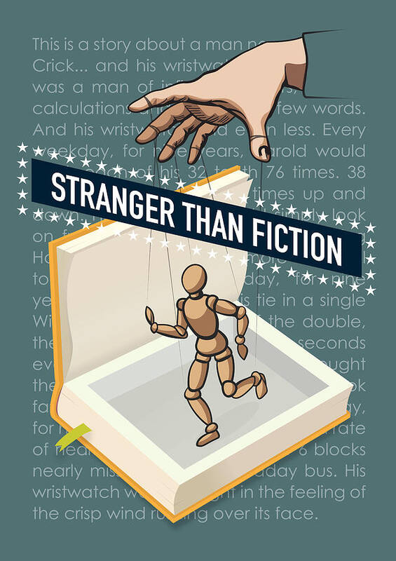 Stranger Than Fiction Poster featuring the digital art Stranger Than Fiction - Alternative Movie Poster by Movie Poster Boy