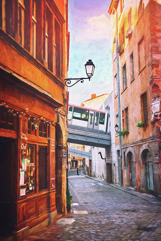 Lyon Poster featuring the photograph Street Scenes of Vieux Lyon France by Carol Japp