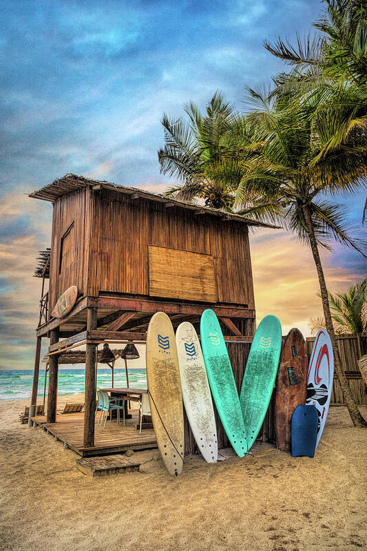 African Poster featuring the photograph Summer Surf Shack by Debra and Dave Vanderlaan